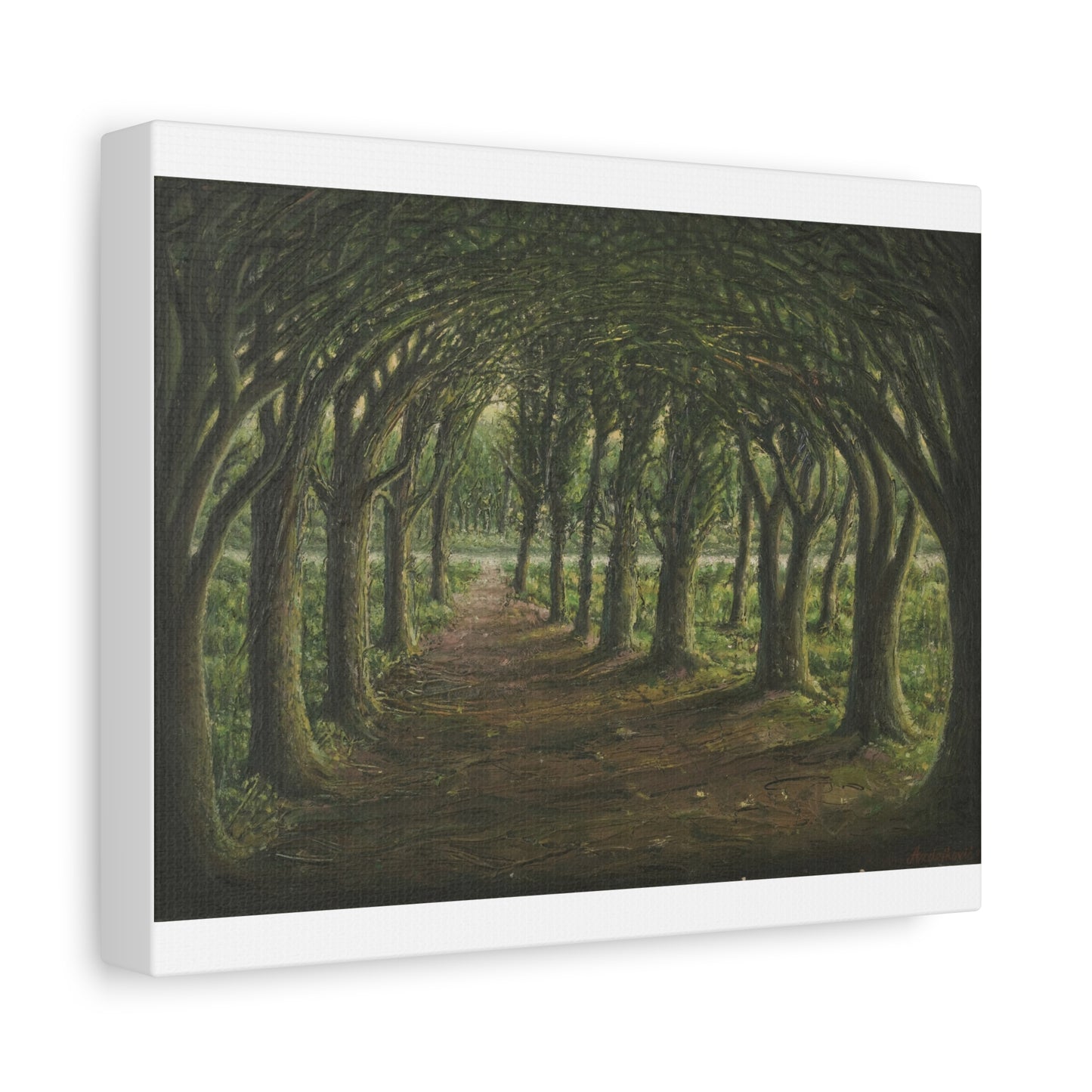 Enchanted Tree Tunnel Matte Canvas Print — Forest Path Wall Art Printify